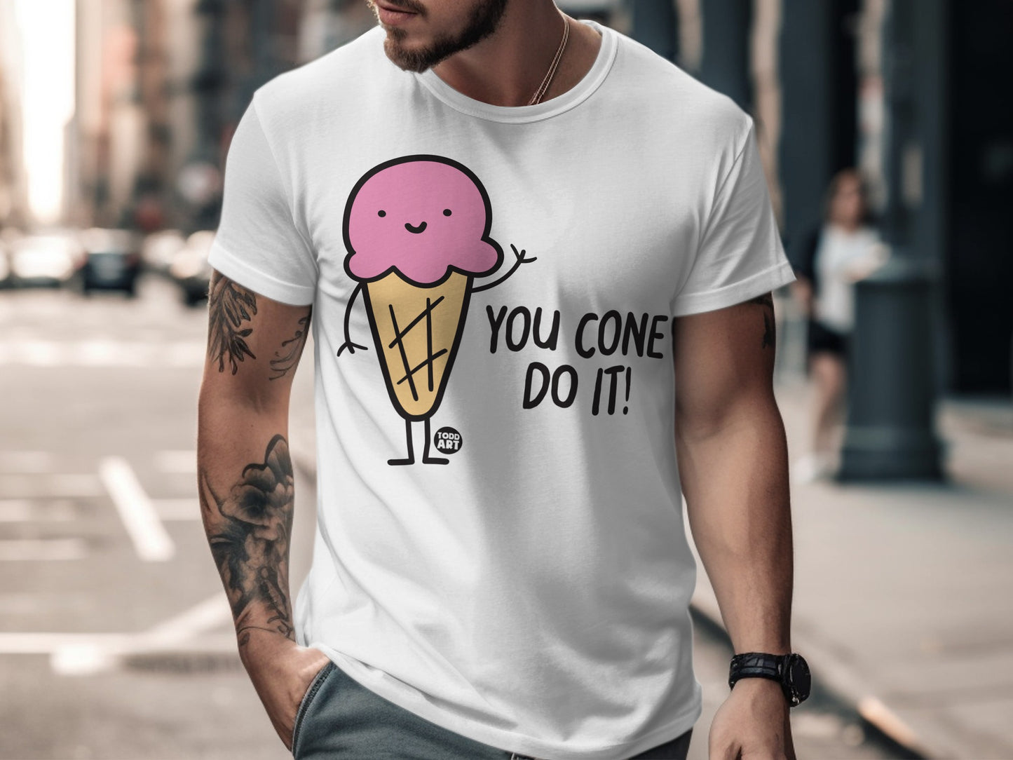 You Cone Do It Ice Cream Graphic T-Shirt
