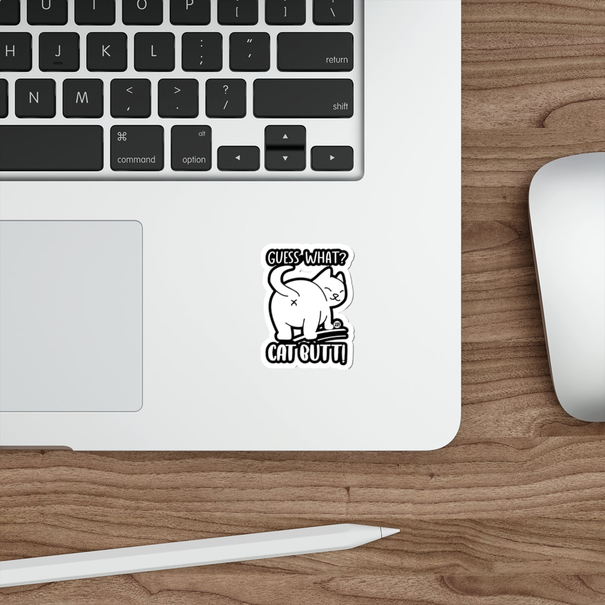 Funny Guess What Cat Butt Sticker for Laptop Decoration