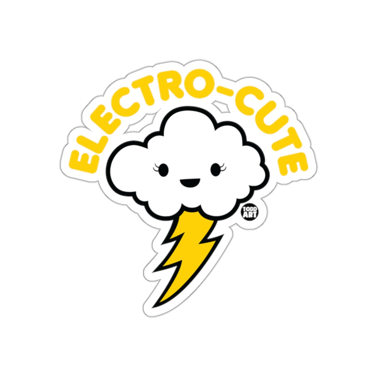 Electro-Cute Cloud With Lightning Bolt Sticker