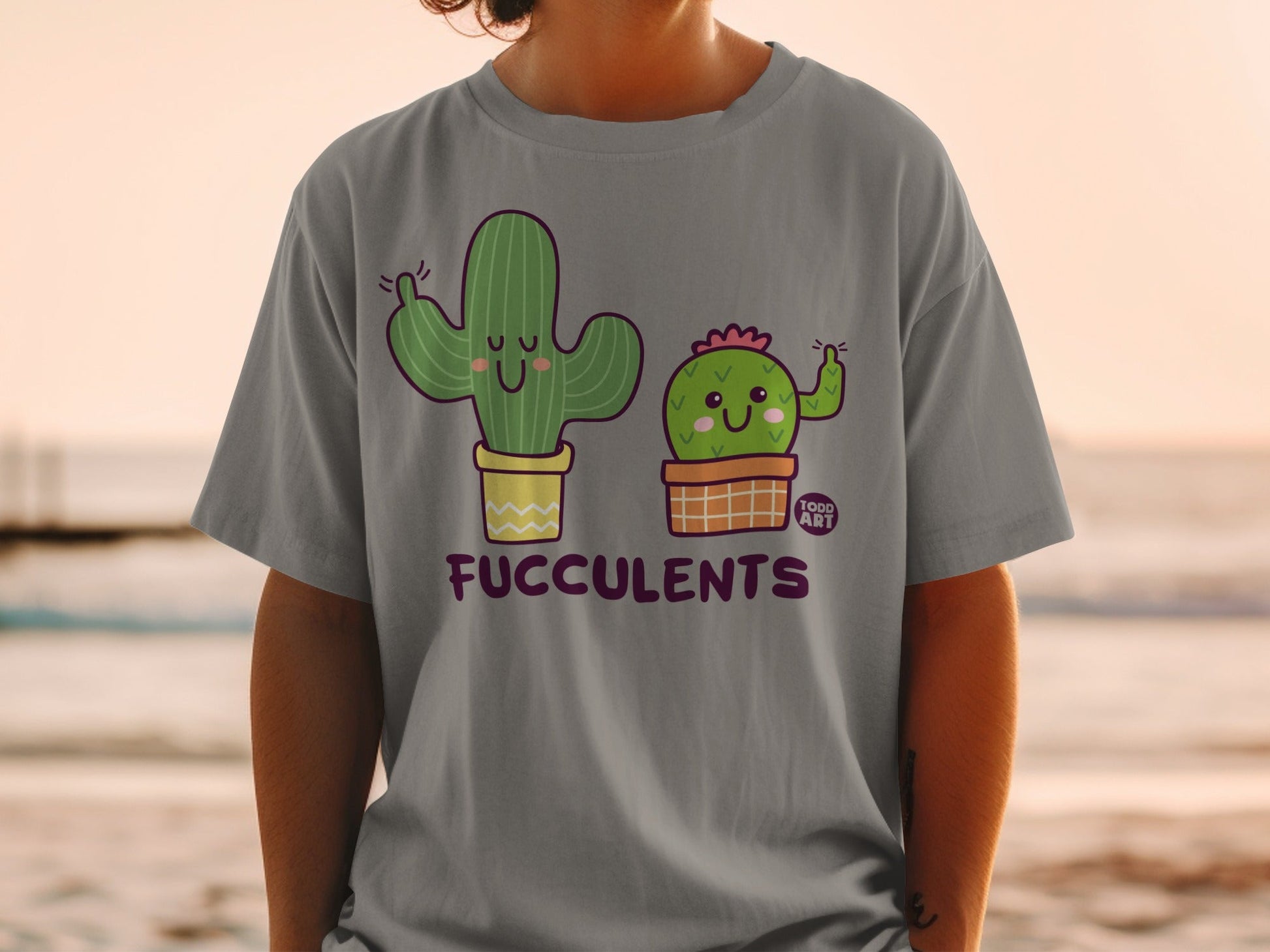 Todd Art Fucculents Cute Cactus Graphic T-shirt