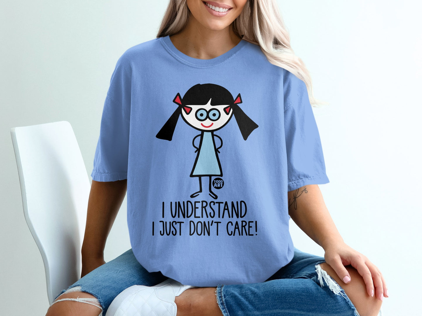 I Understand I Just Don't Care Cartoon Graphic Tee