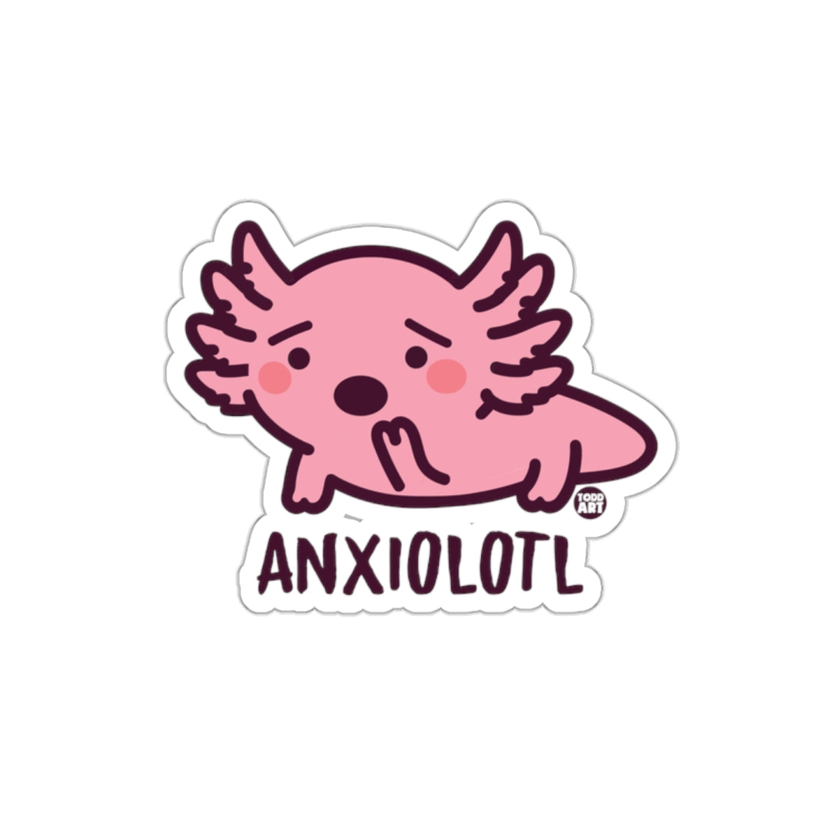 Cute Anxiolotl Hugging Axolotl Anxiety Relief Sticker