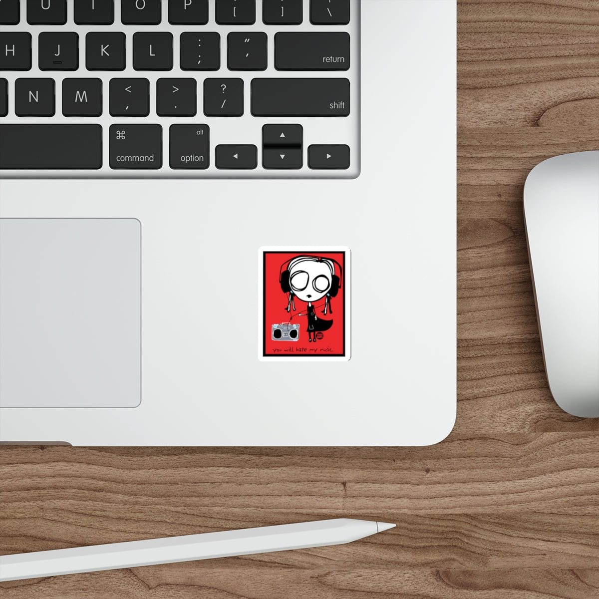 Funny Cartoon Character with Headphones Sticker