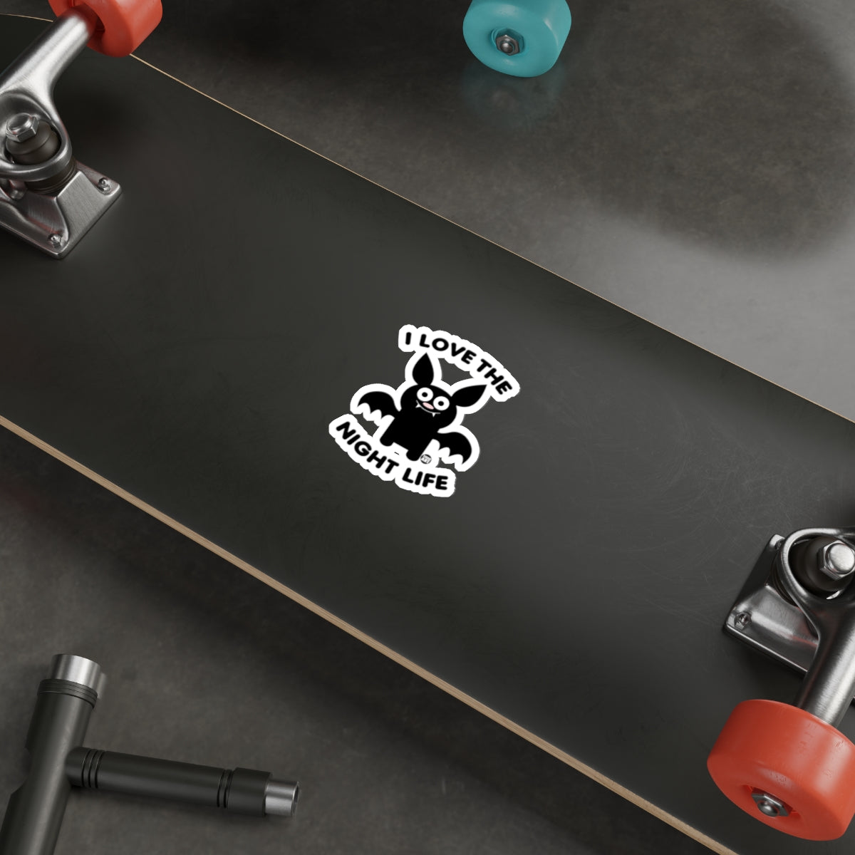 Fun Skateboard Deck with Cute Bat Design