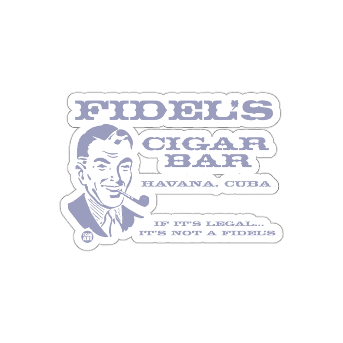 Fidel's Cigar Bar Havana Cuba Graphic Design sticker