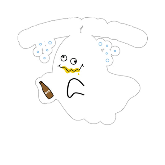 Happy Drunk Ghost Character Beer Bottle Funny 