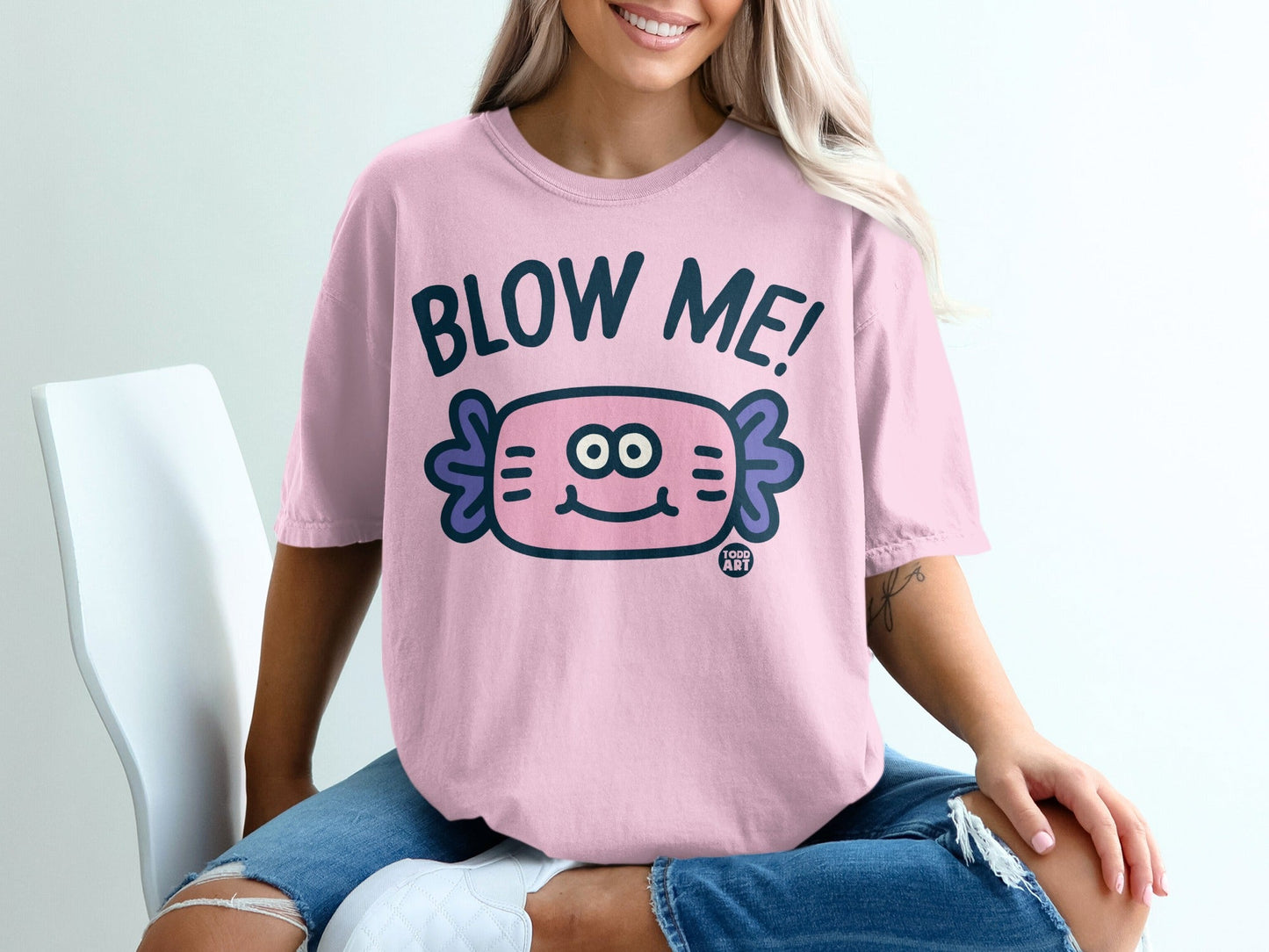 Blow Me! Cute Cartoon Graphic Casual T-shirt