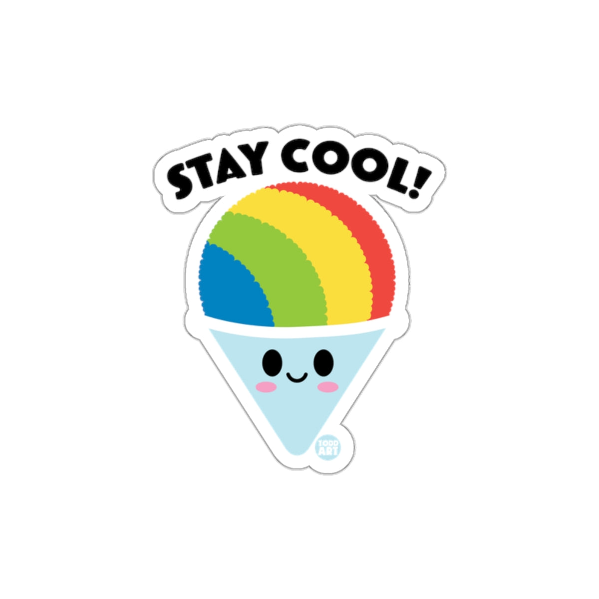 Stay Cool Rainbow Shaved Ice Smiling Sticker