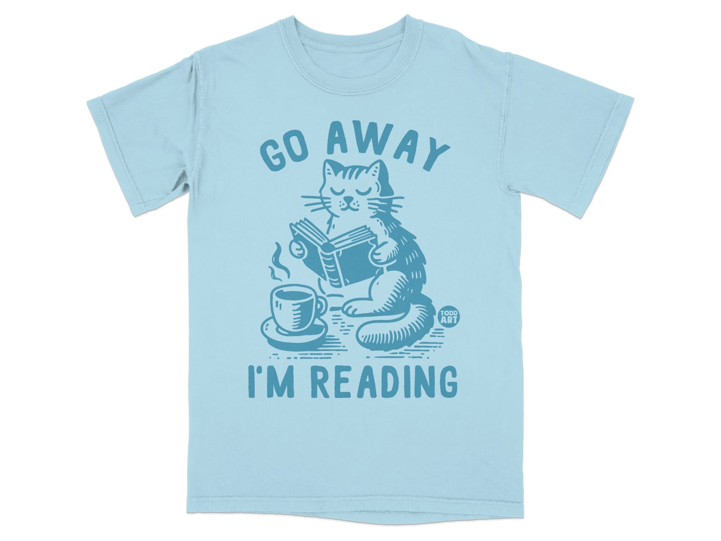 Go Away I'm Reading Cat Graphic T-Shirt