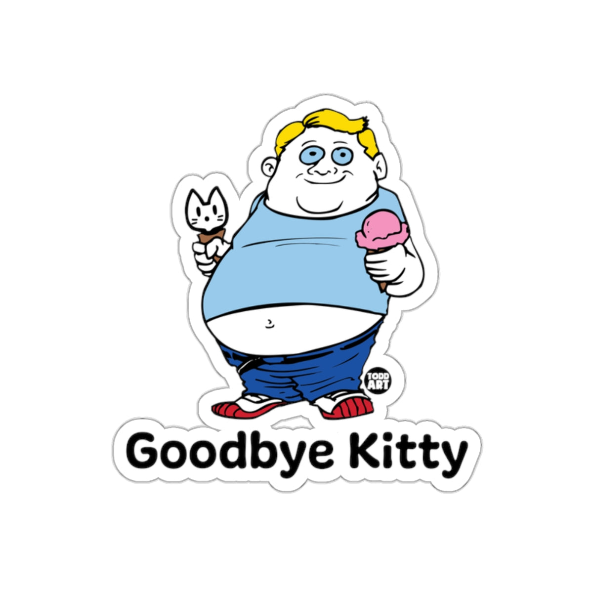 Goodbye Kitty Sticker with Ice Cream and Toy