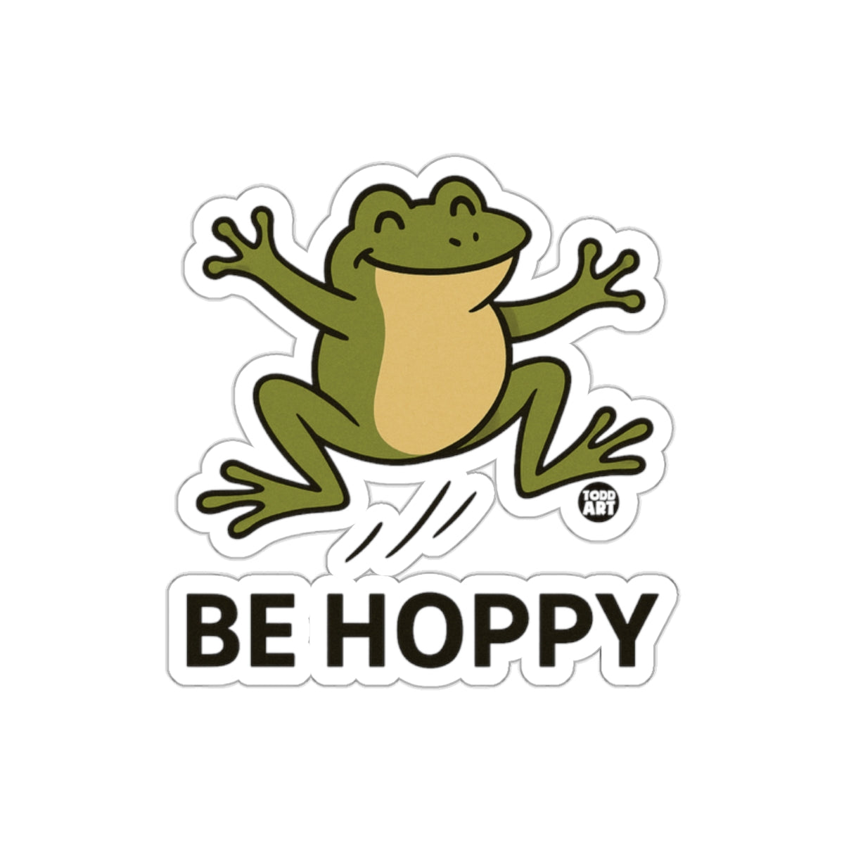 Be Hoppy Frog Sticker with Cute Design