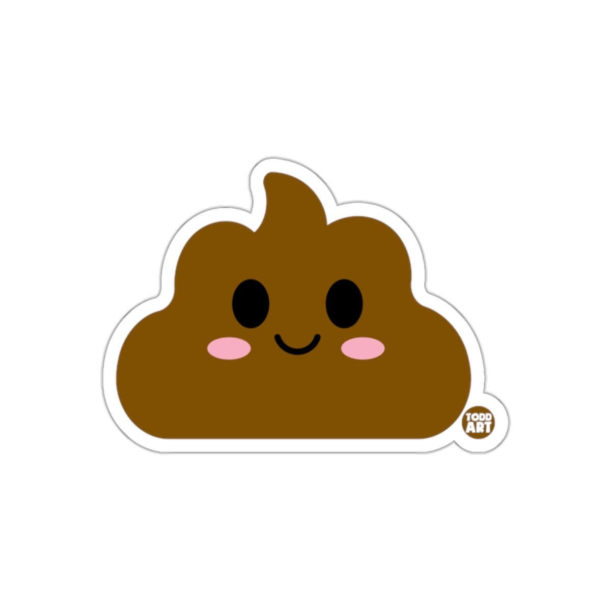 Cute Smiling Poop Emoji Sticker Fun Cartoon Sticker
