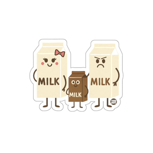 Cute Milk Carton Family Characters Sticker Design
