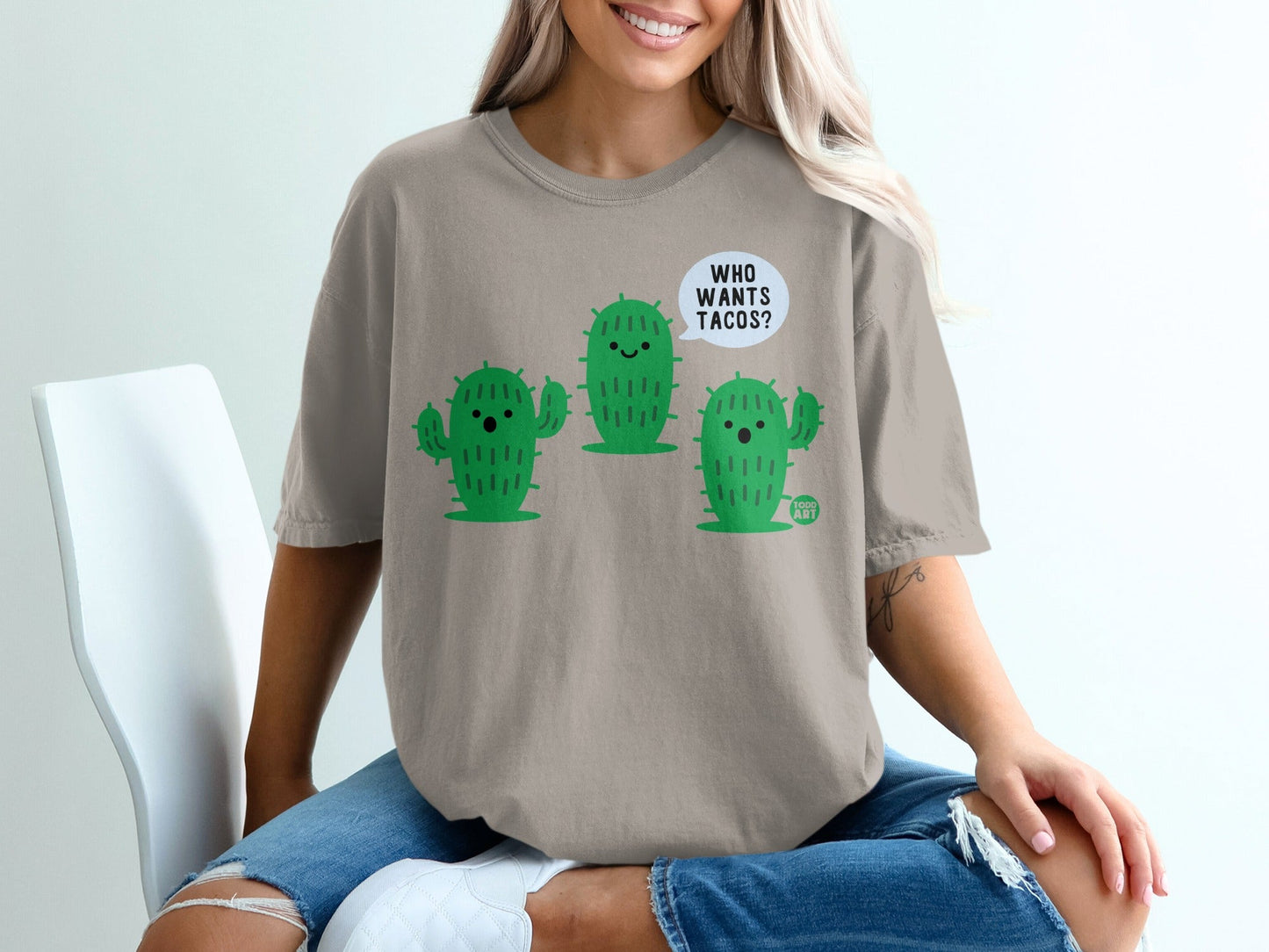 Who Wants Tacos Cactus Graphic T-Shirt for Fun Style