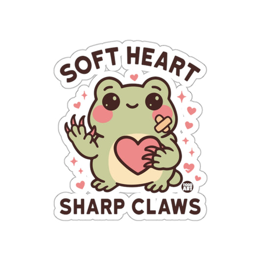 Soft Heart Sharp Claws Cute Frog Sticker
