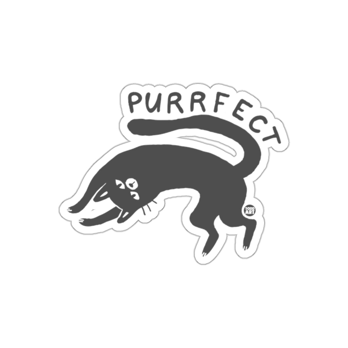 Purrfect Black Cat Design Unique Sticker Product