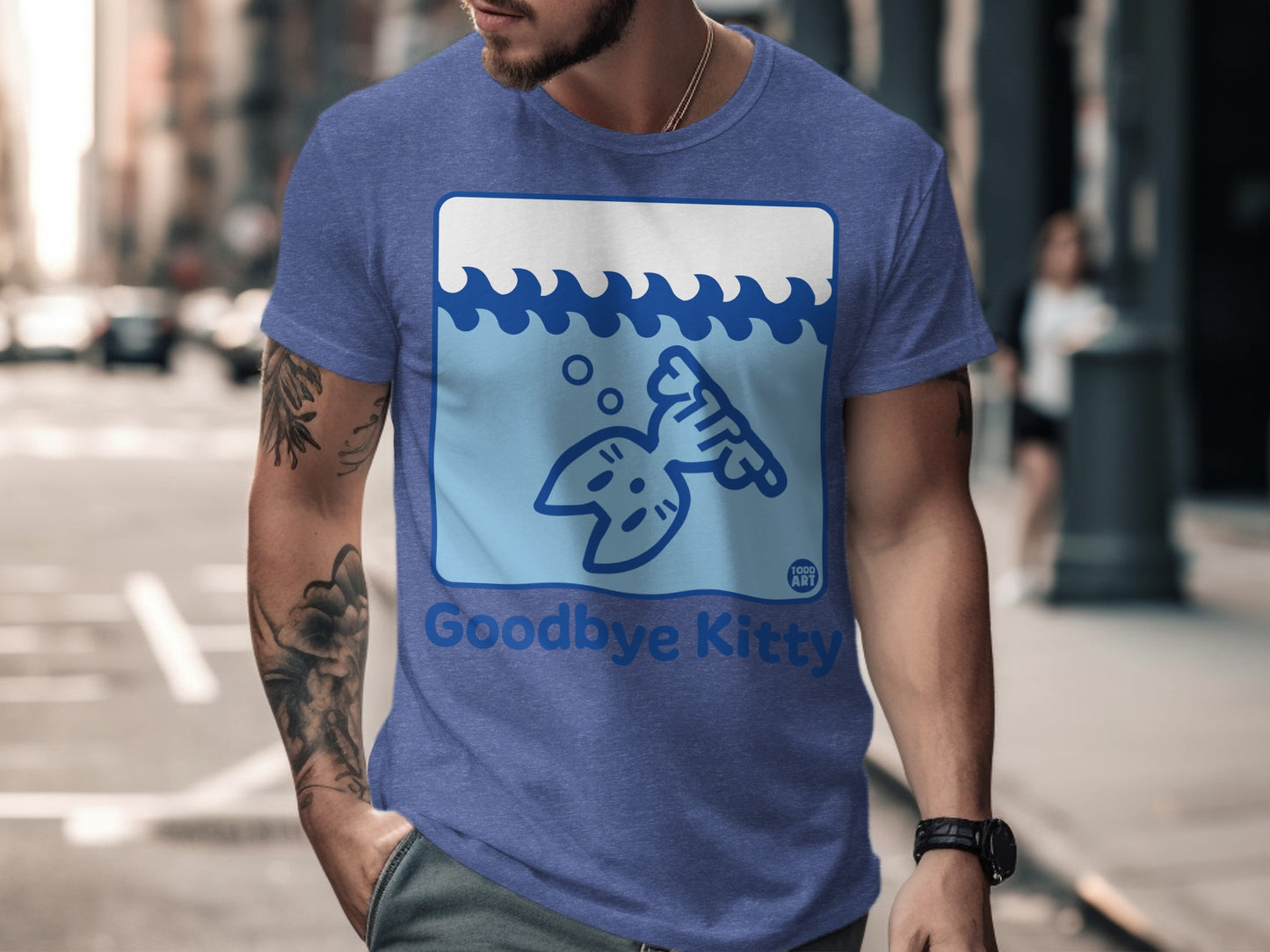 Playful Goodbye Kitty Graphic Printed T-Shirt