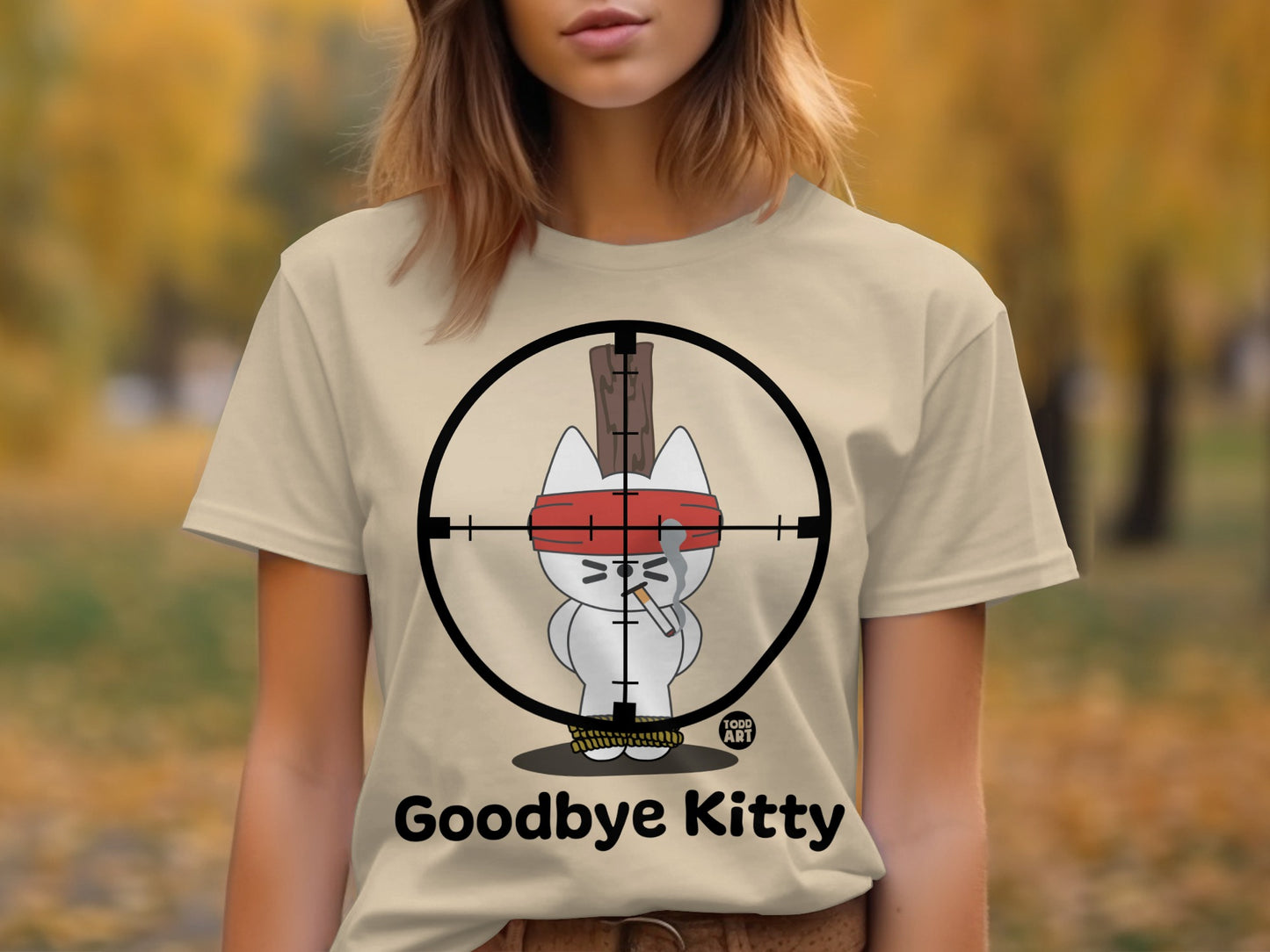 Funny Goodbye Kitty Cat Themed Humor Graphic T-Shirt