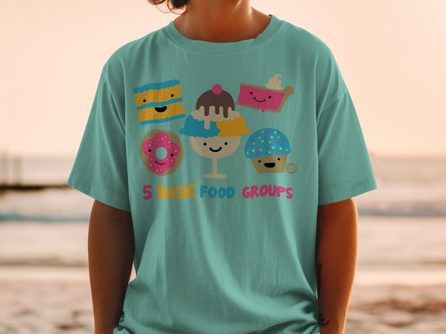 Fun 5 Basic Food Groups Graphic T-Shirt for All Ages
