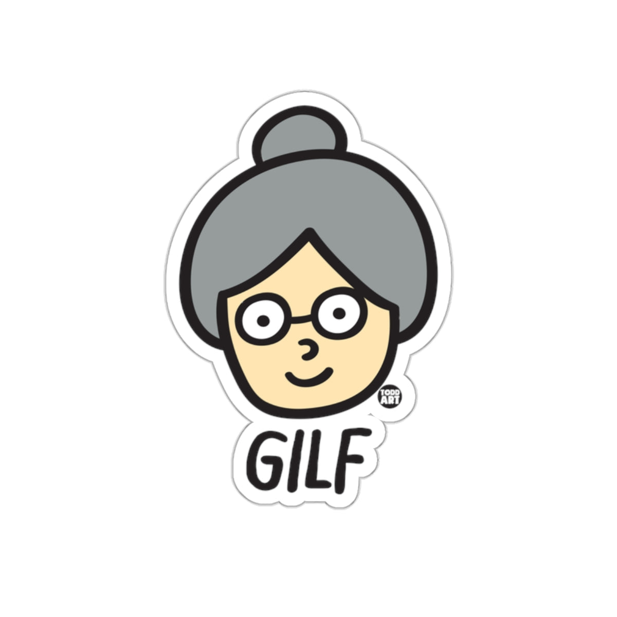 Cute Grandmother Cartoon GILF Graphic Sticker