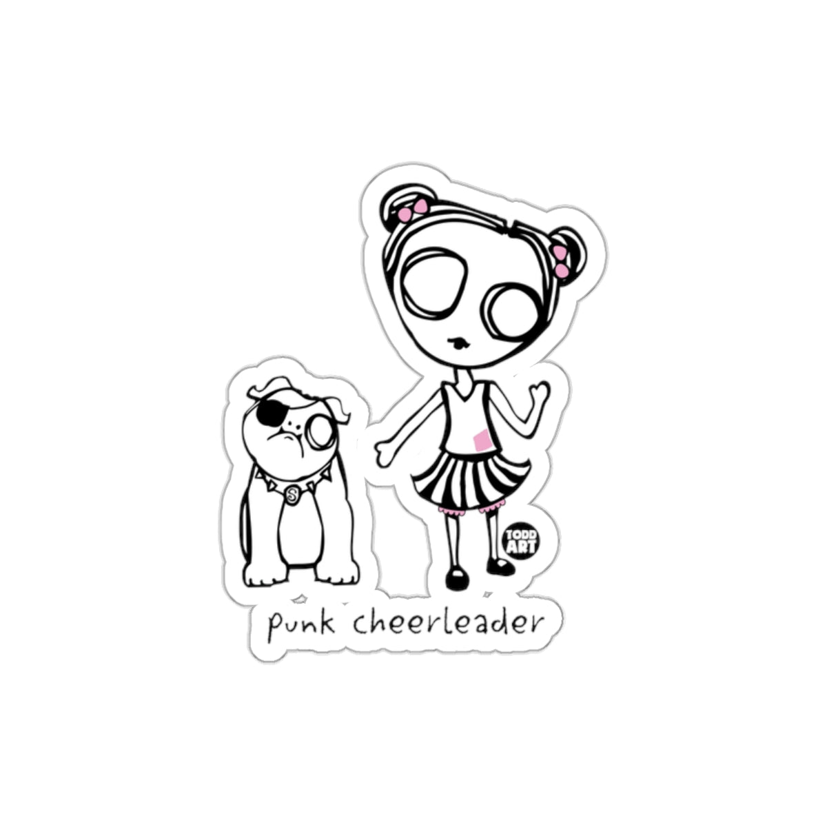 Cute Punk Cheerleader Graphic Sticker Design