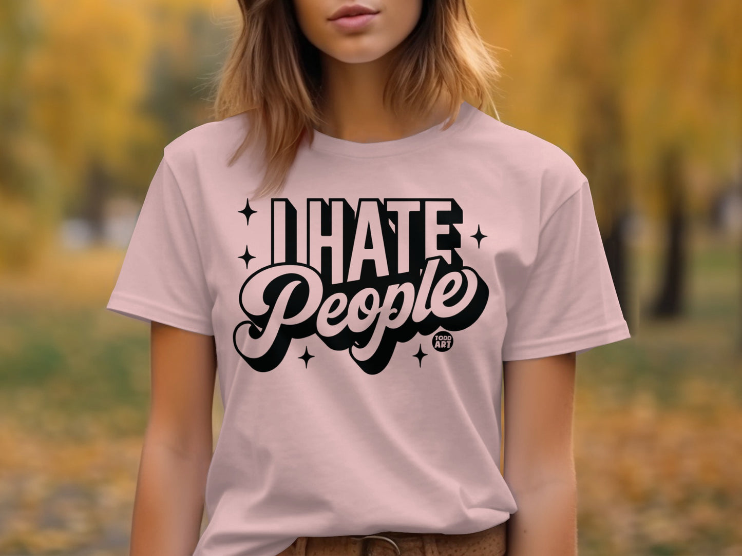 I HATE PEOPLE Statement Graphic T-Shirt