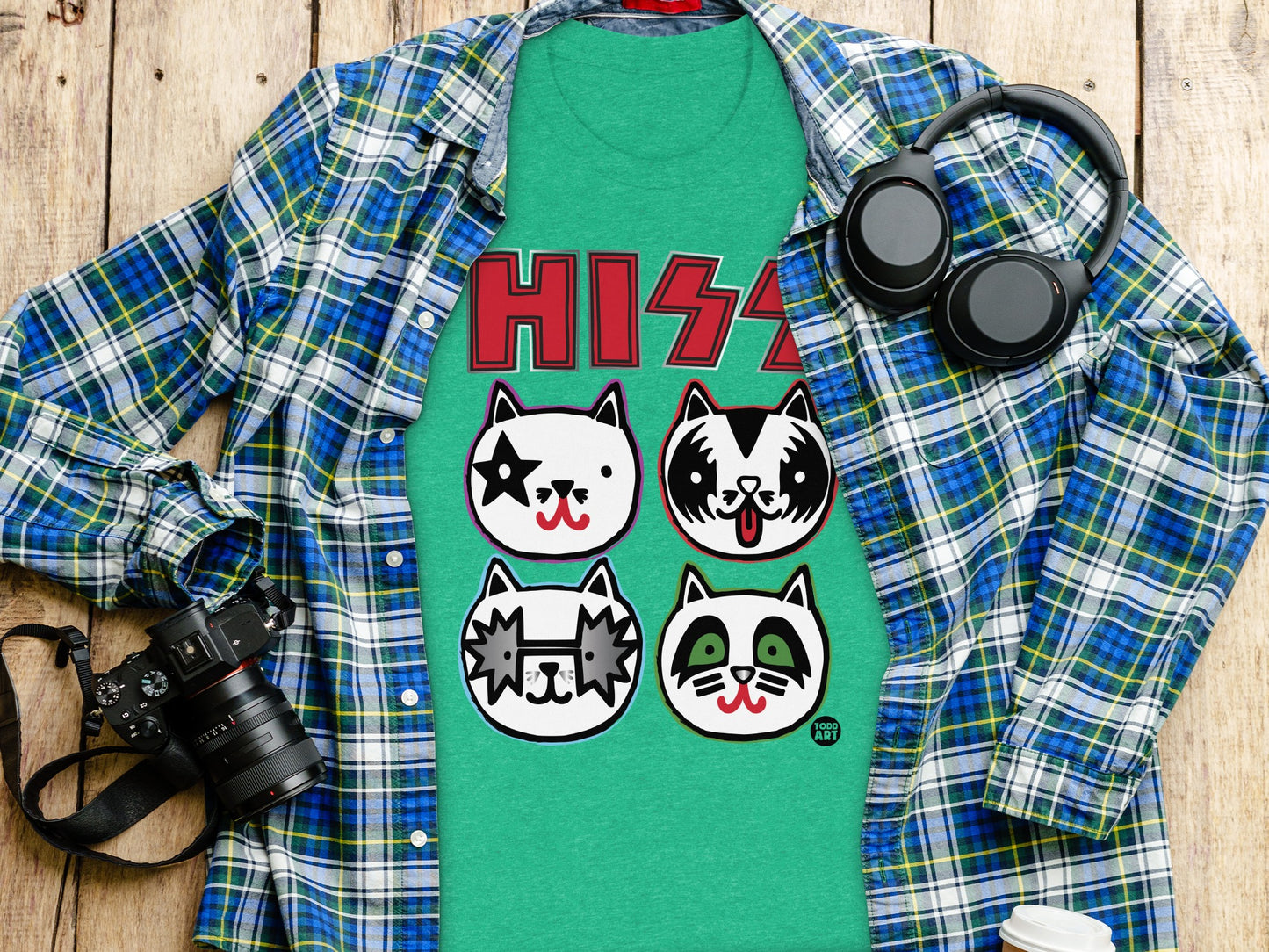Funny Cat Faces HISS Graphic T-Shirt product