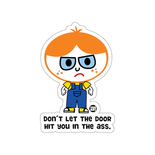 Angry Cartoon Character Sticker with Fun Quote