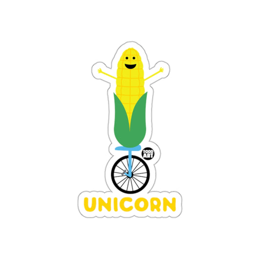 Corn on a Unicycle Funny Unicorn Sticker