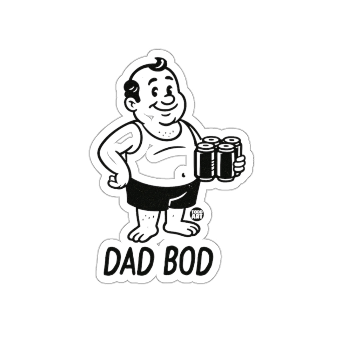 Dad Bod Sticker Fun Illustrated Design
