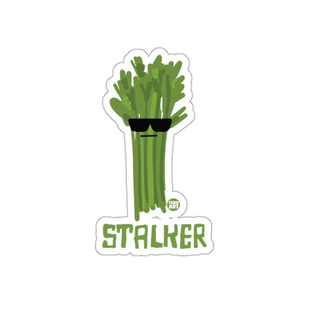 Funny Stalker Asparagus With Sunglasses Sticker
