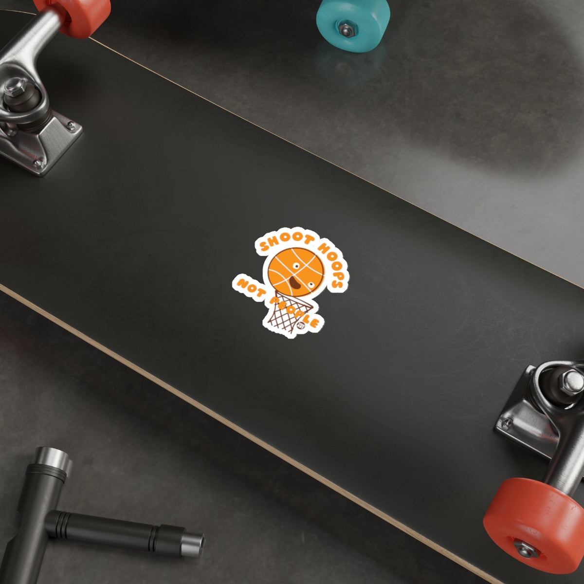 Shoot Hoops Not People With Funny Basketball Character Stickers