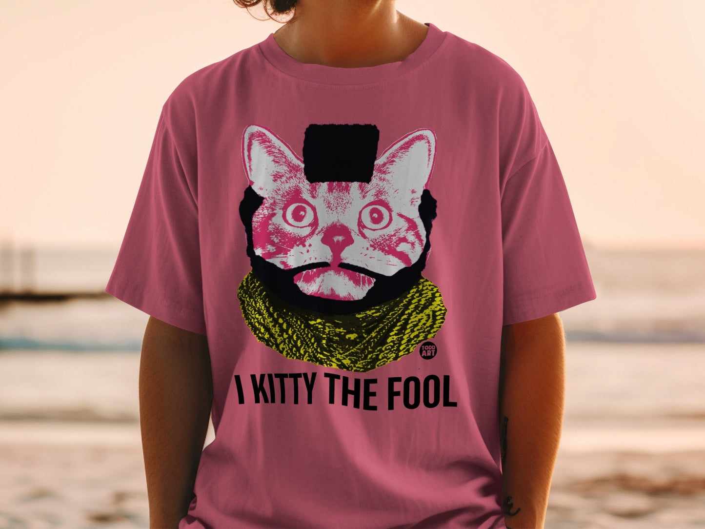 Funny Pink I Kitty The Fool Graphic T-Shirt