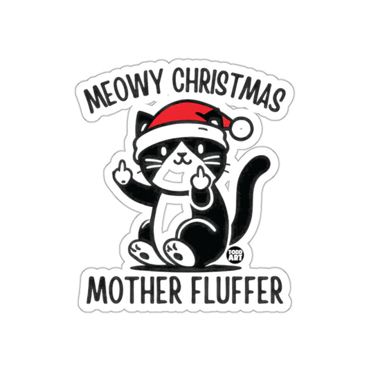 Meowy Christmas Mother Fluffer Holiday Sticker