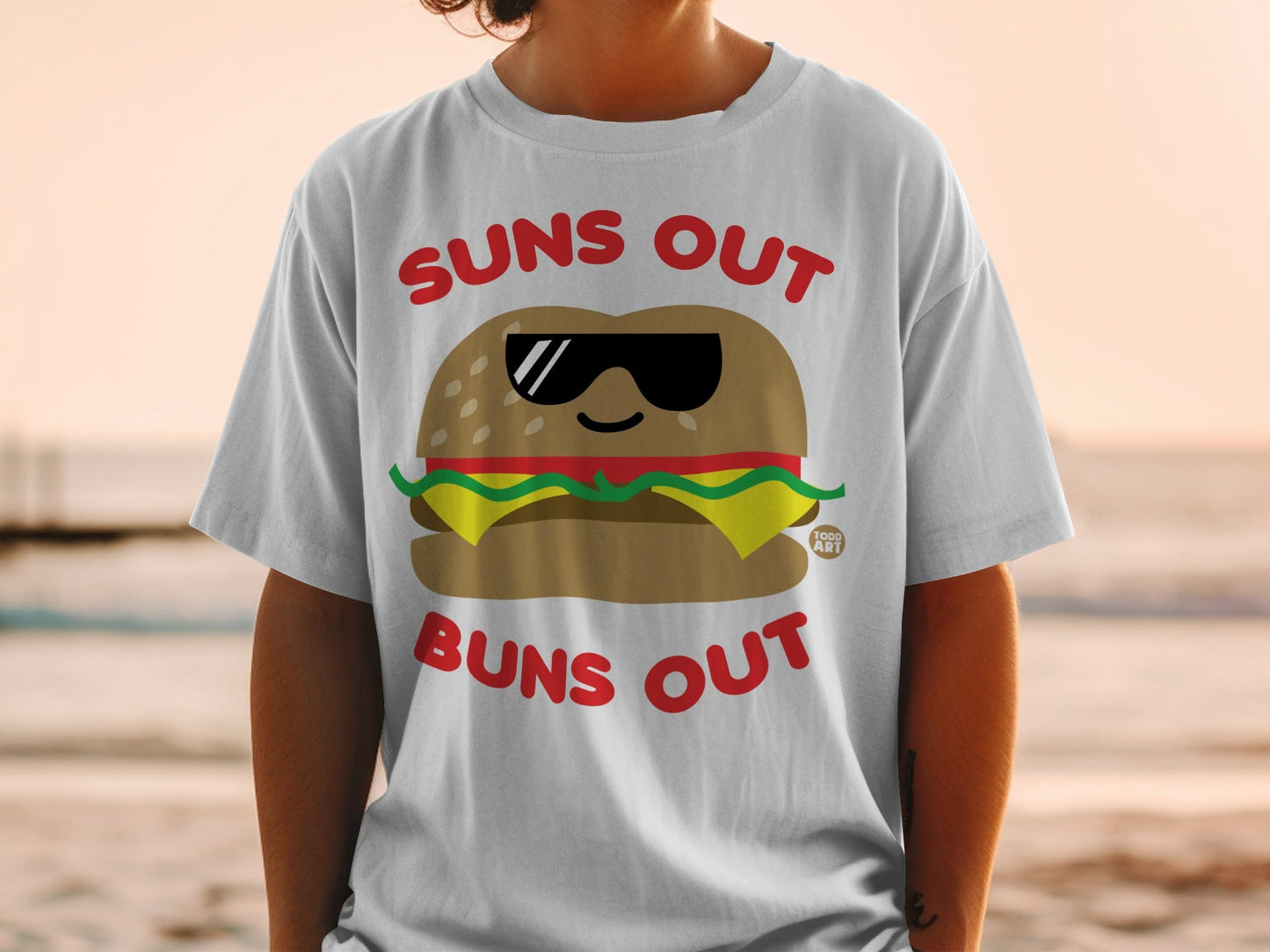 Suns Out Buns Out Funny Burger Graphic Shirt
