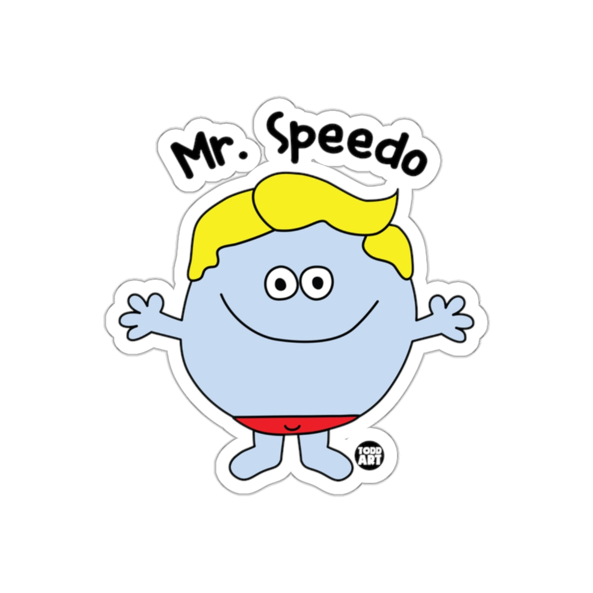 Mr. Speedo Character Graphic Sticker for Fun