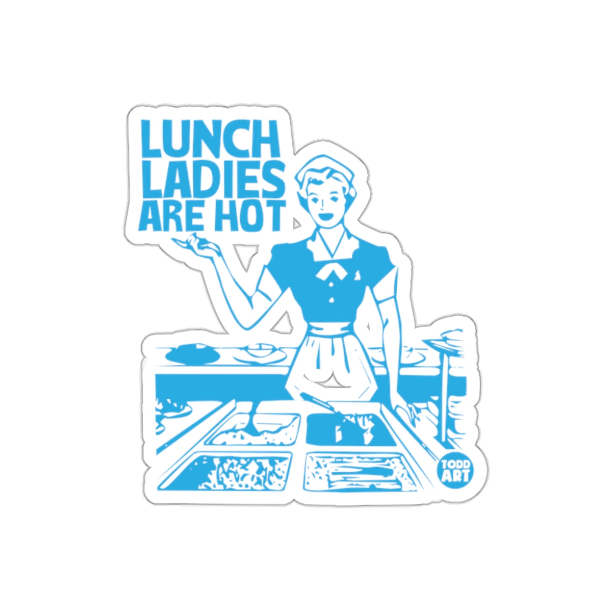 Lunch Ladies Are Hot Retro Style Illustration Stickers