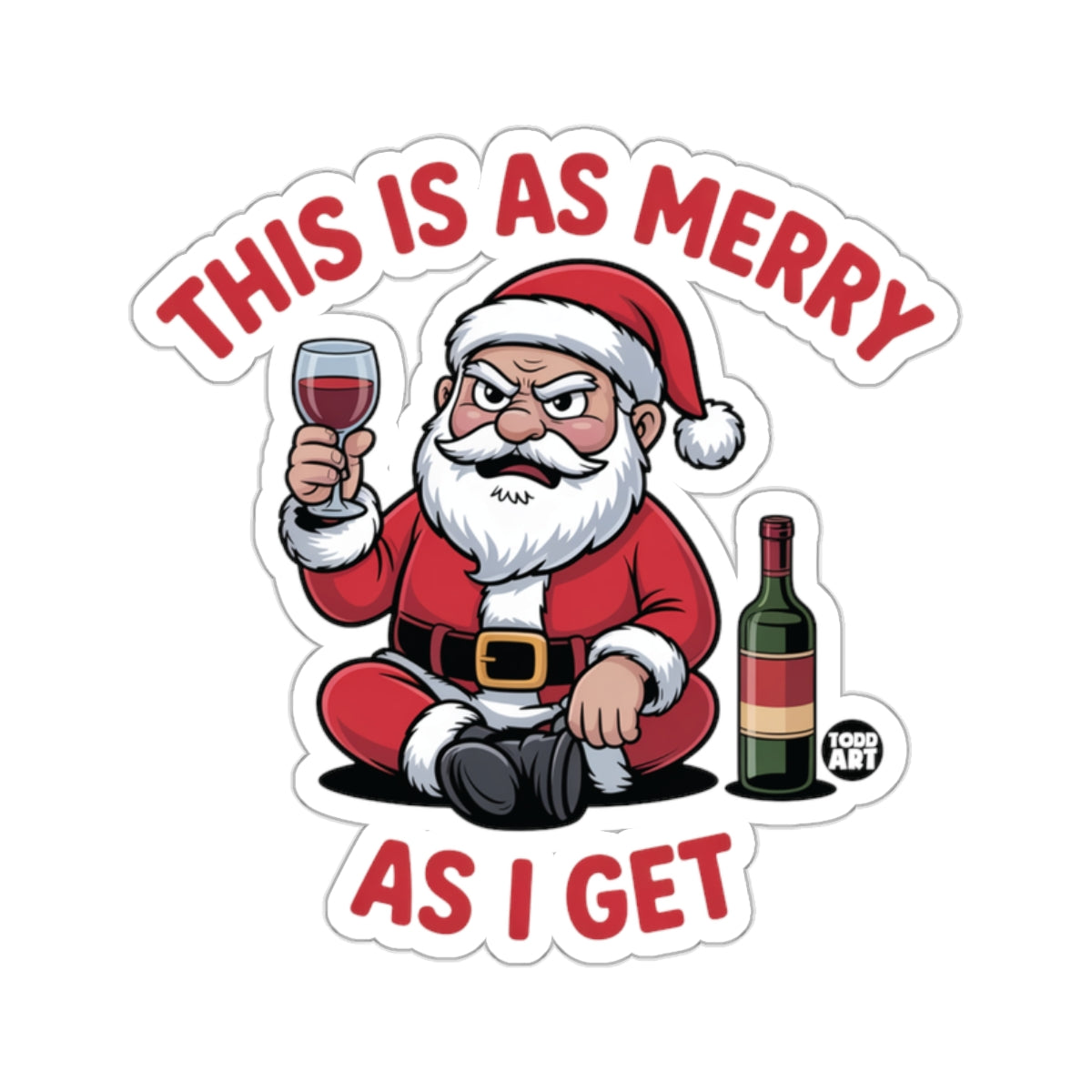 Grumpy Santa Wine Bottle This Is As Merry As I Get 