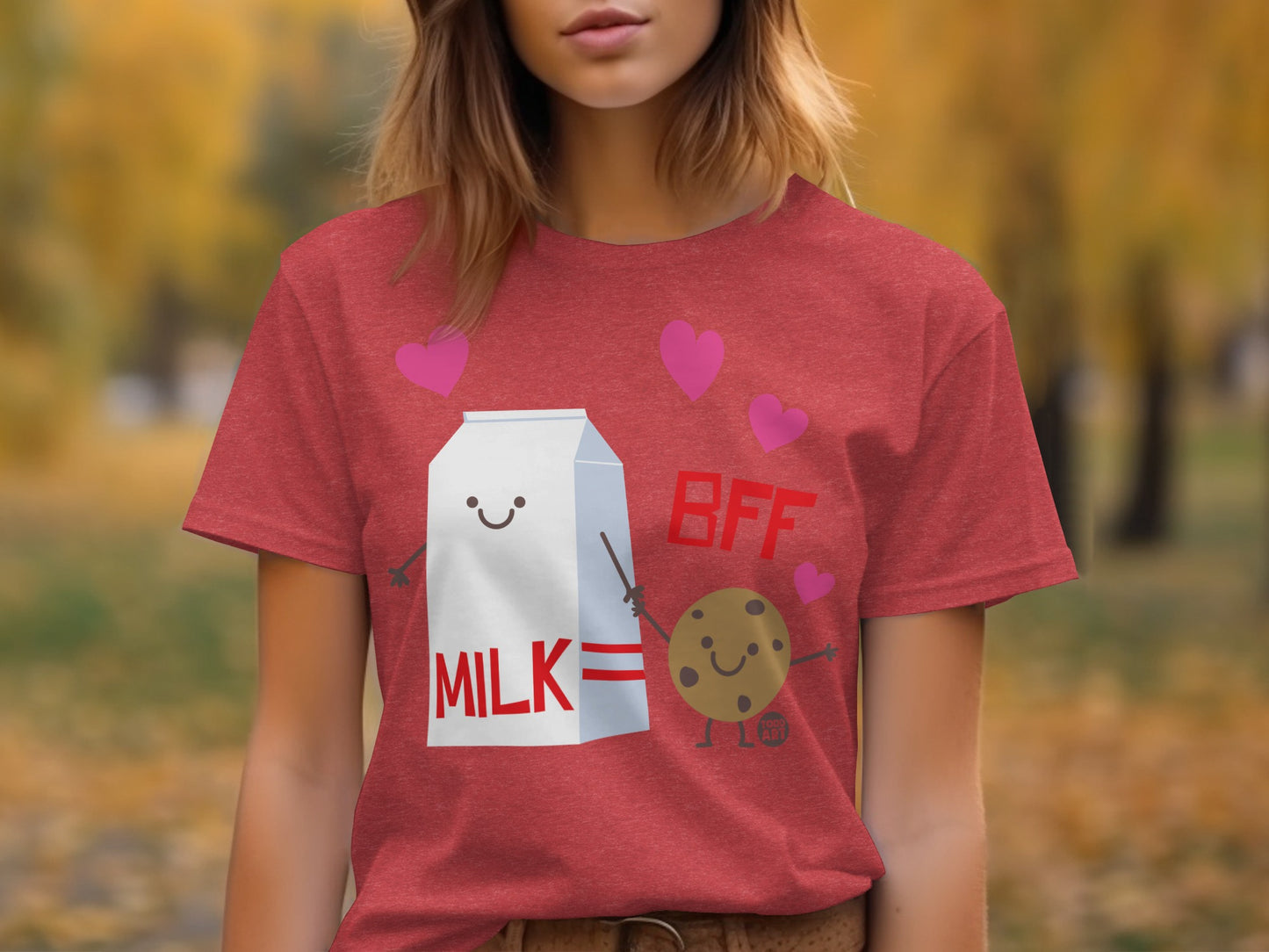Cute Milk and Cookie BFF Graphic T-shirt