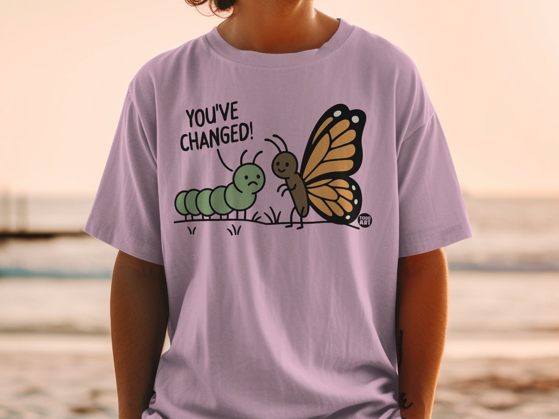 You've Changed Caterpillar Butterfly Graphic Shirt