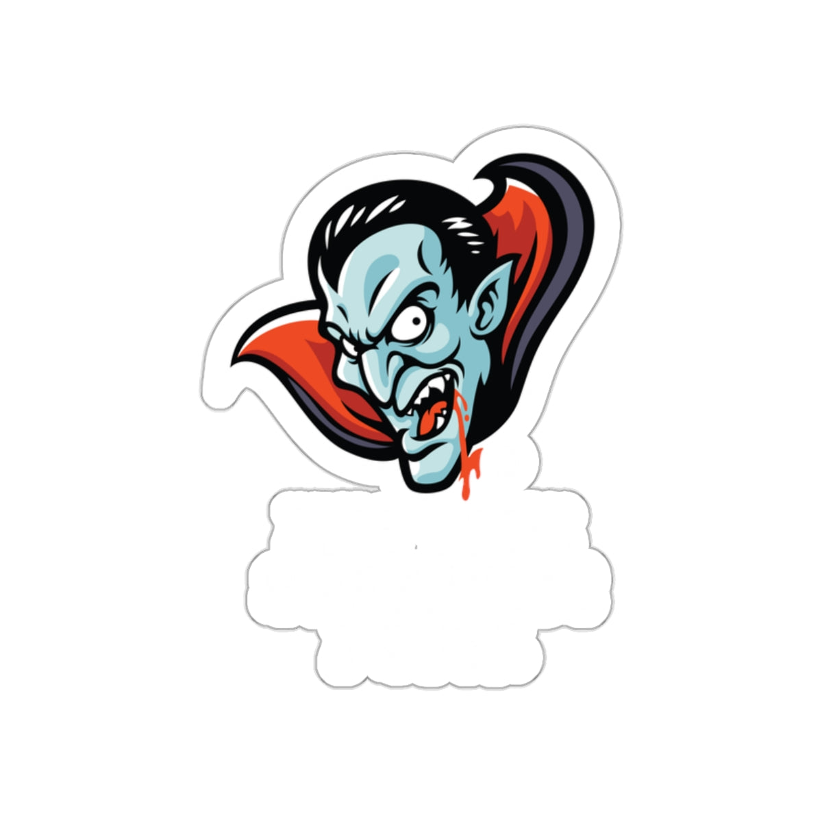 Fierce Cartoon Vampire with Bloody Fangs sticker