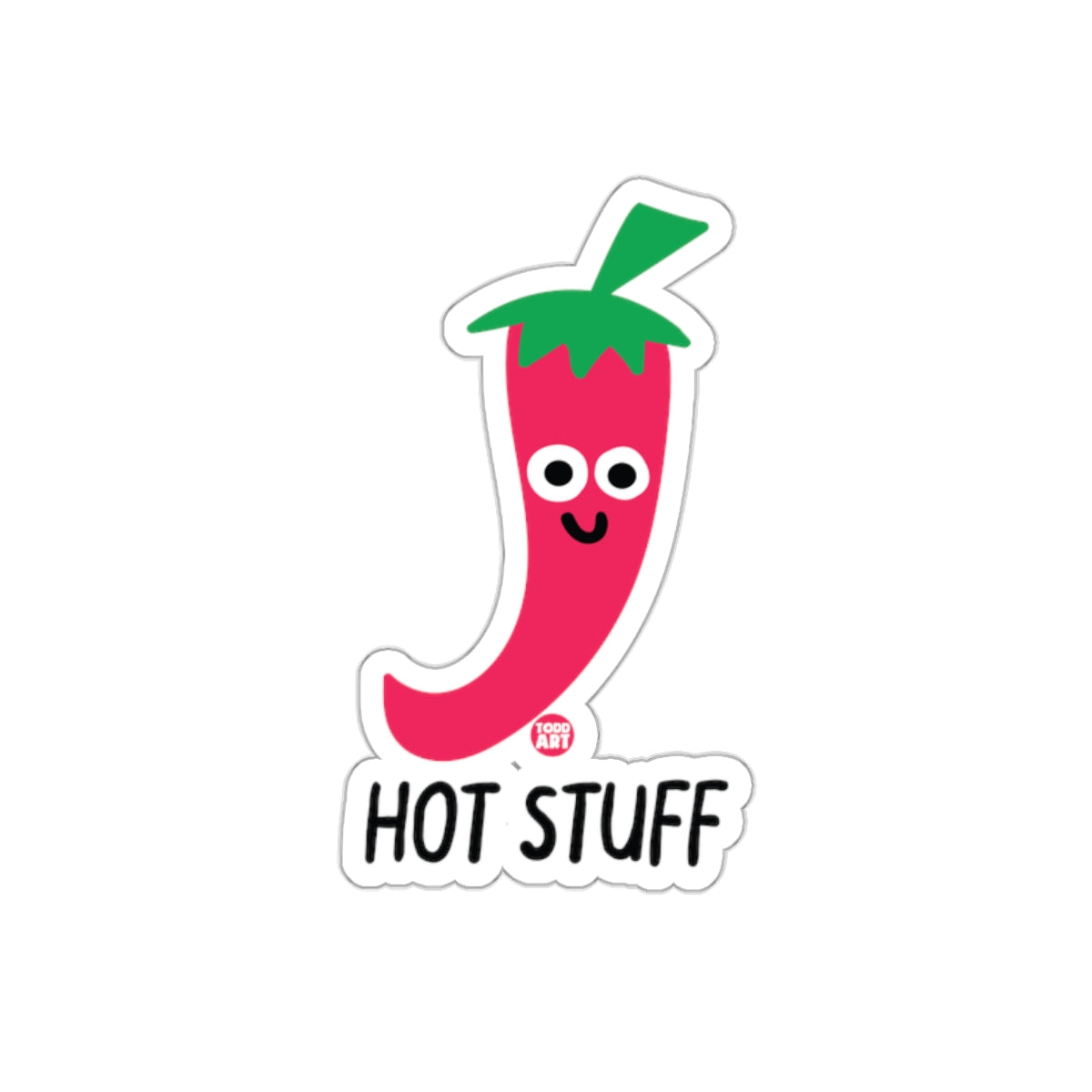 Hot Stuff Smiling Chili Pepper Sticker for Fun Decor