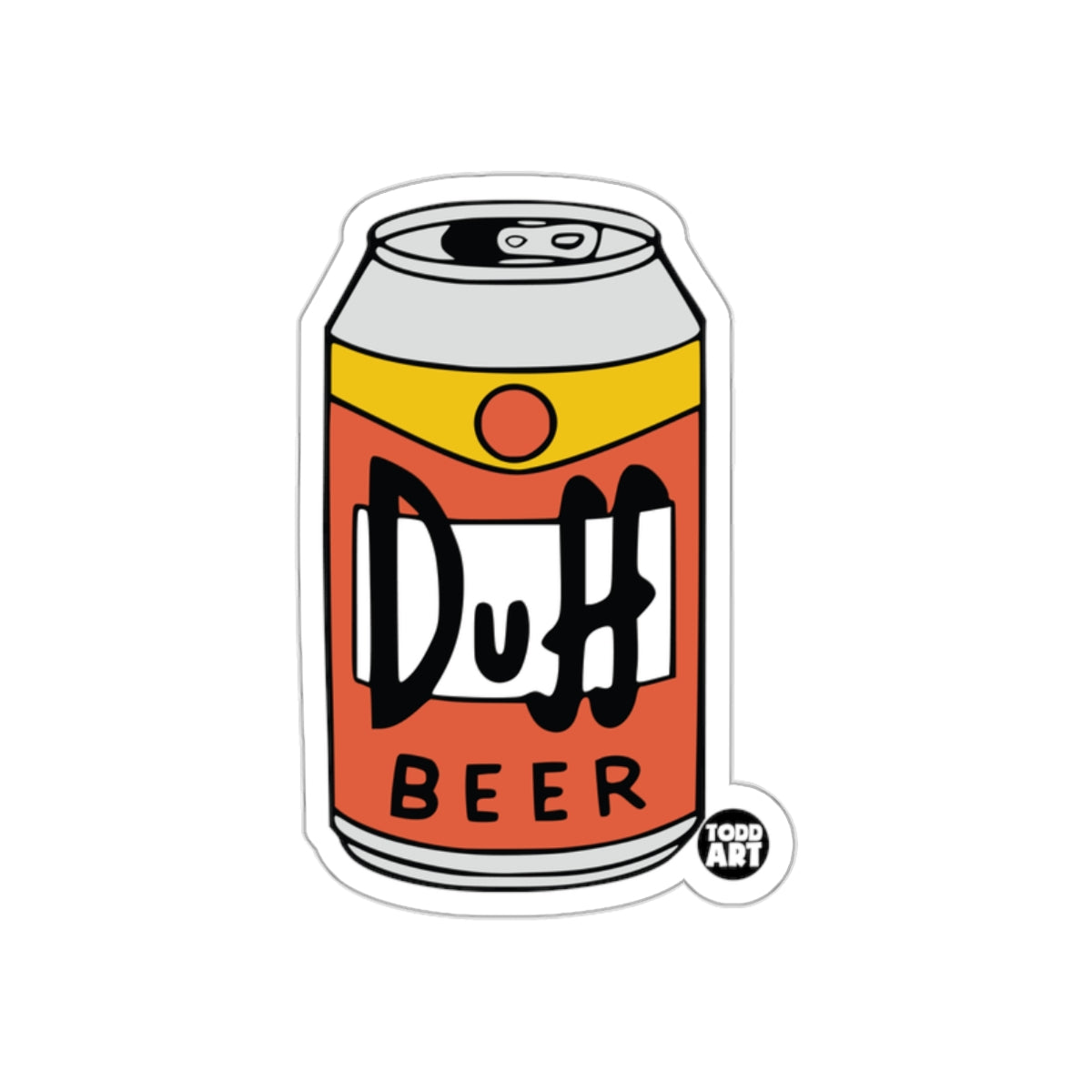 Retro Duh Beer Can Sticker Vintage Style Decal