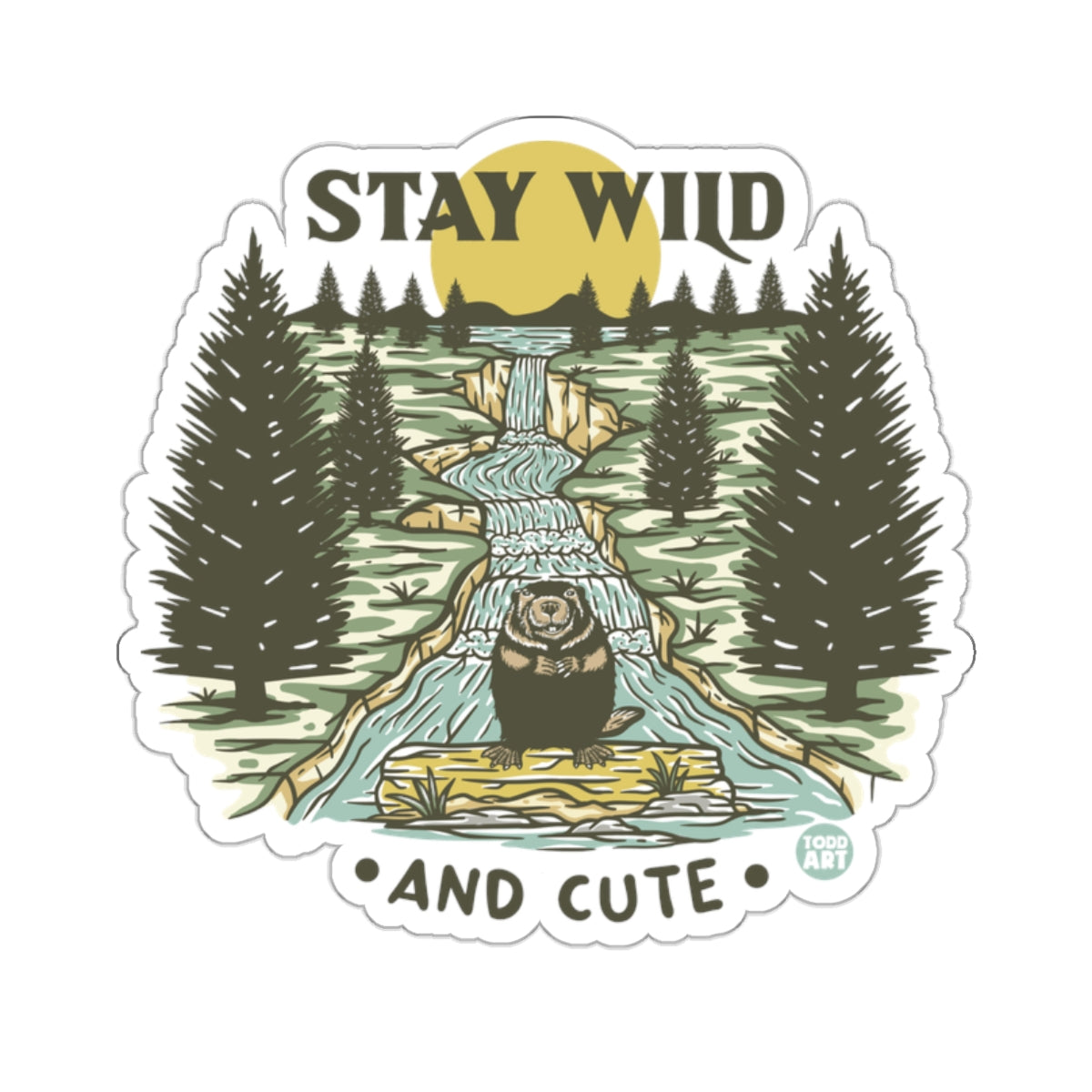 STAY WILD AND CUTE Beaver Waterfall Pine Forest product type