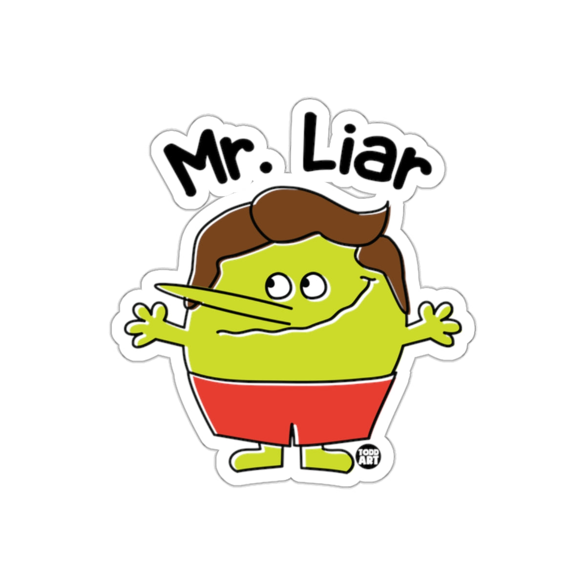 Mr. Liar Funny Cartoon Character Sticker