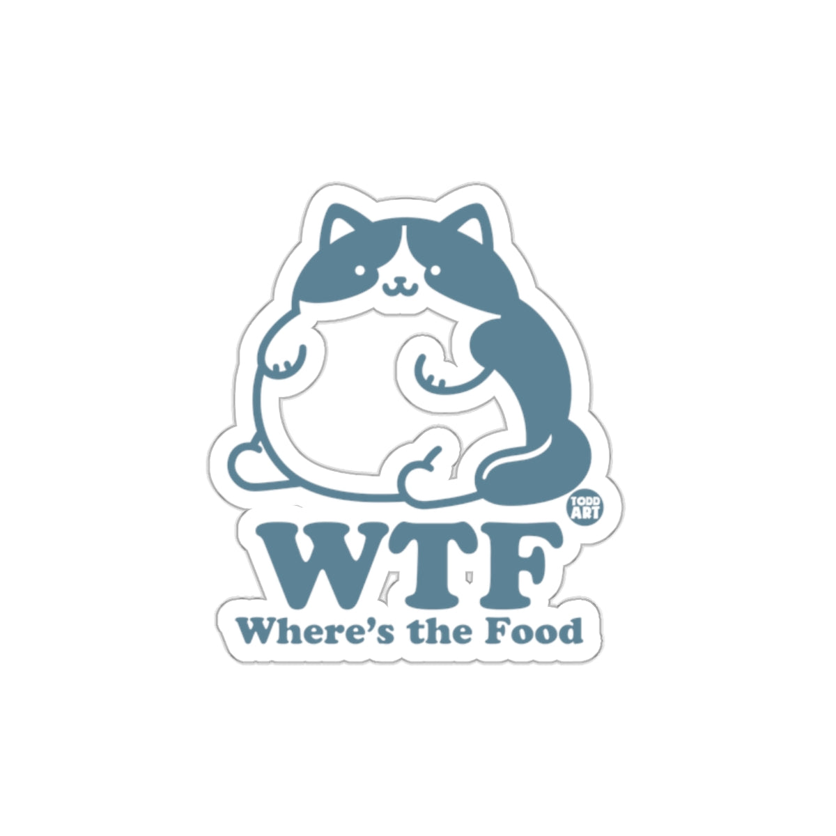 WTF Where's The Food Cute Cat Sticker