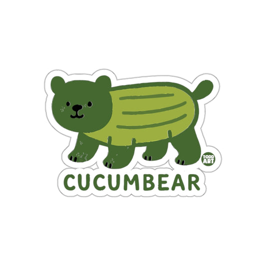 Cute Cucumber Bear Illustration for Kids Artwork Sticker