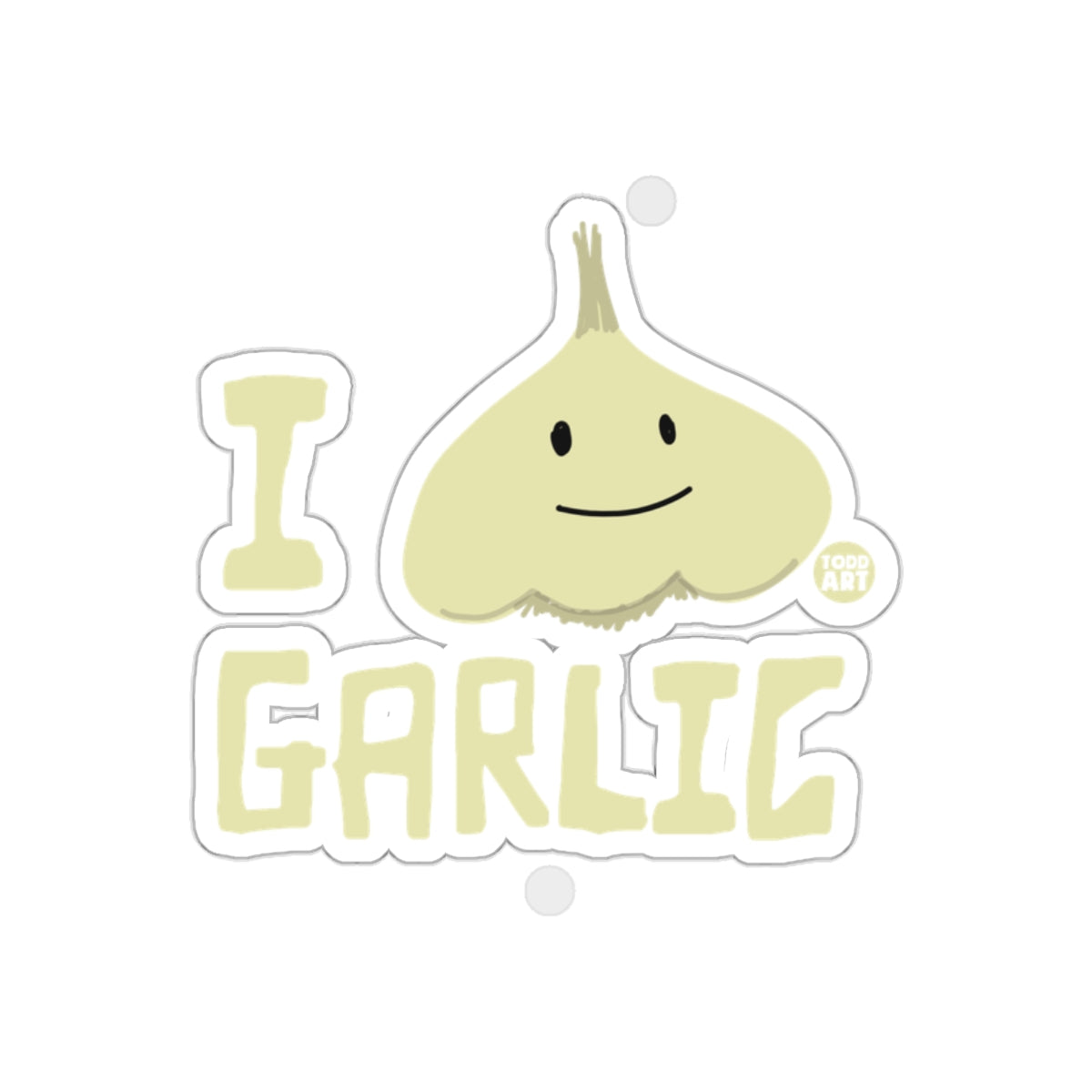 I Garlic Adorable Smiling Garlic Face Sticker