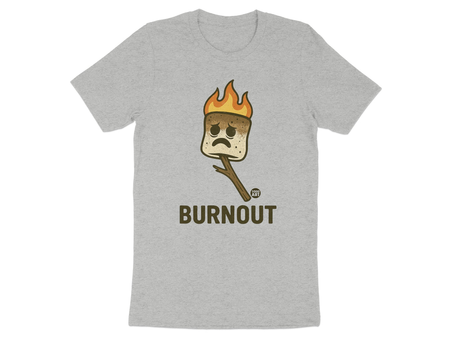 Burnout Marshmallow Funny Graphic Novelty Tee Shirt