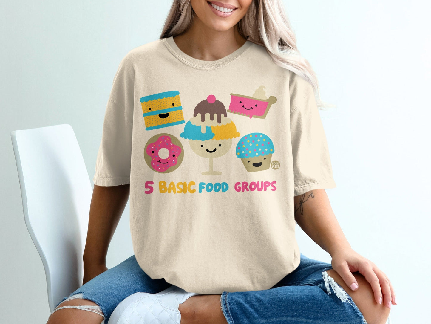 Cute 5 Basic Food Groups Graphic Tee for Fun Outfits